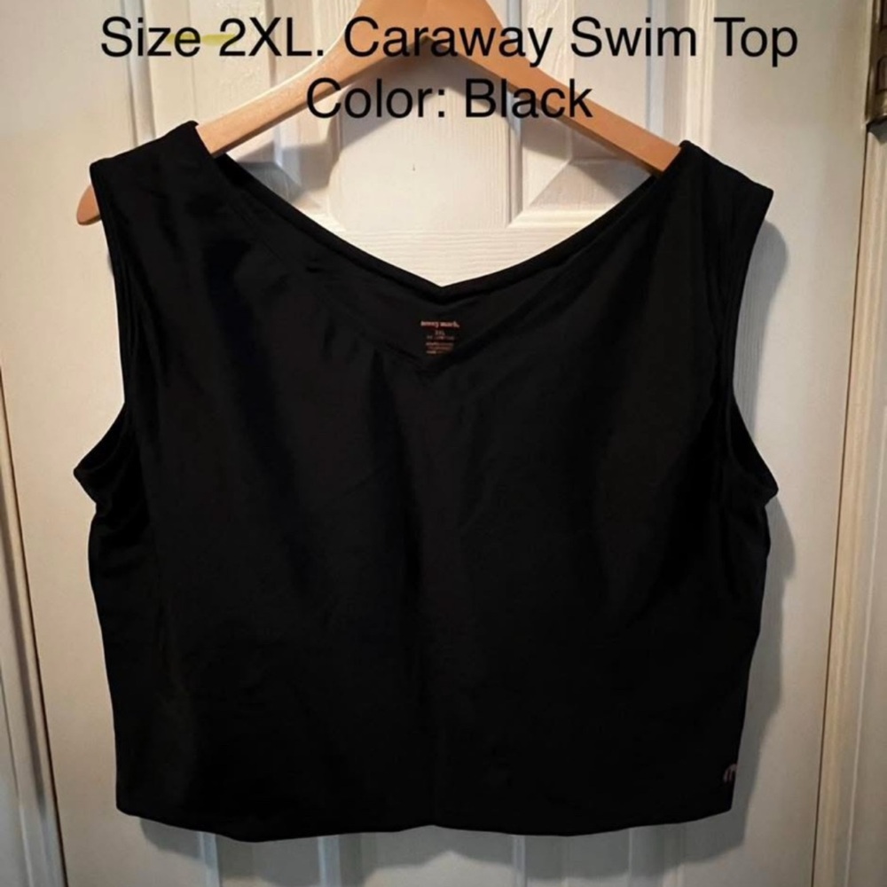 HONEY MARK Caraway Swim Top- Black- NWT